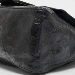 Pre Owned حقيبة كتف فندي ماما باغويت جلد لامع أسود مجعد
