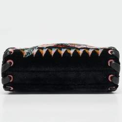 Pre Owned Fendi Multicolor Velvet and Leather Micro Whipstitched Peekaboo Top Handle Bag