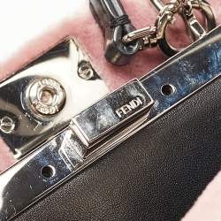 Pre Owned Fendi Multicolor Velvet and Leather Micro Whipstitched Peekaboo Top Handle Bag