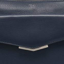 Pre Owned Fendi Navy Blue Leather Rainbow Studded Crossbody Bag