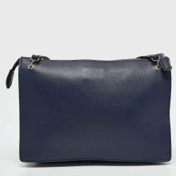 Pre Owned Fendi Navy Blue Leather Rainbow Studded Crossbody Bag