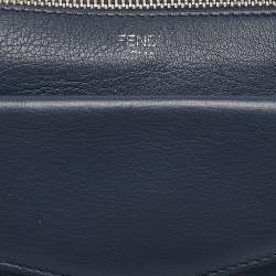 Pre Owned Fendi Navy Blue Leather Rainbow Studded Crossbody Bag