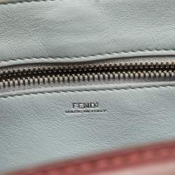 Fendi Burgundy Leather Whipstitch Dotcom Top Handle Bag