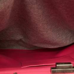 Pre Owned Fendi Grey/Pink Jersey and Leather Large Limited Edition Peekaboo Top Handle Bag