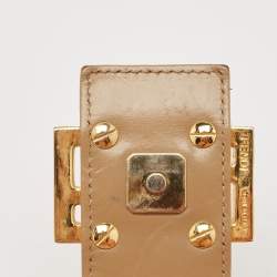 Pre Owned Fendi Orange Zuchinno Coated Fabric Micro Croissant Hobo