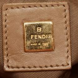 Pre Owned Fendi Orange Zuchinno Coated Fabric Micro Croissant Hobo