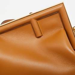 Pre Owned Fendi Brown Leather Medium First Shoulder Bag