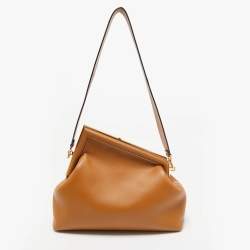 Pre Owned Fendi Brown Leather Medium First Shoulder Bag