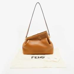 Pre Owned Fendi Brown Leather Medium First Shoulder Bag