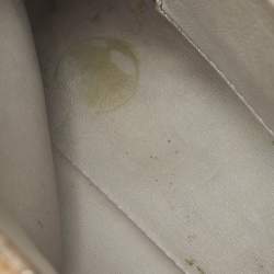 Pre Owned Fendi Beige/Black Python Mini Embellished Peekaboo Top Handle Bag