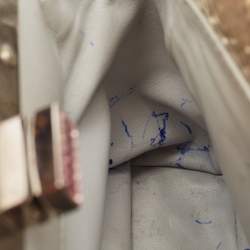 Pre Owned Fendi Beige/Black Python Mini Embellished Peekaboo Top Handle Bag