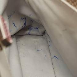 Pre Owned Fendi Beige/Black Python Mini Embellished Peekaboo Top Handle Bag