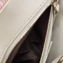 Pre Owned Fendi Beige/Black Python Mini Embellished Peekaboo Top Handle Bag