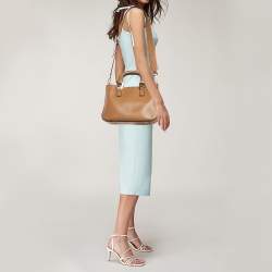 Pre Owned Fendi Brown Leather Small FF Glacier Tote