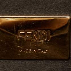 Pre Owned Fendi Brown Leather Small FF Glacier Tote