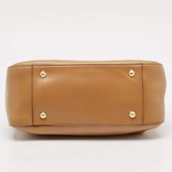 Pre Owned Fendi Brown Leather Small FF Glacier Tote