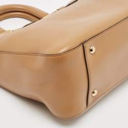 Pre Owned Fendi Brown Leather Small FF Glacier Tote