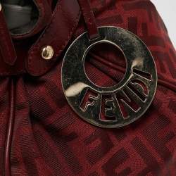 Fendi Red Zucca Canvas and Leather Chef Shoulder Bag
