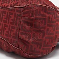 Fendi Red Zucca Canvas and Leather Chef Shoulder Bag