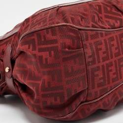 Fendi Red Zucca Canvas and Leather Chef Shoulder Bag