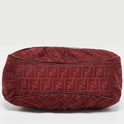 Fendi Red Zucca Canvas and Leather Chef Shoulder Bag