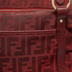 Fendi Red Zucca Canvas and Leather Chef Shoulder Bag