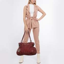 Fendi Red Zucca Canvas and Leather Chef Shoulder Bag