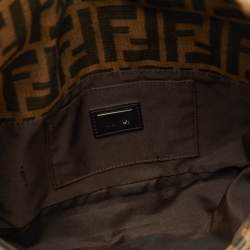 Fendi Tobacco Zucca Canvas and Leather Flap Baguette Bag