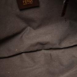 Pre Owned Fendi Brown Zucca Canvas Mia Flap Shoulder Bag