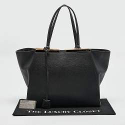 Pre Owned Fendi Black Leather Large 3Jours Tote