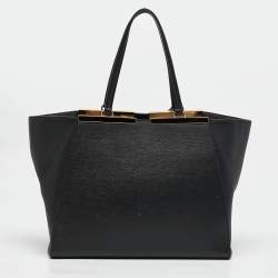 Pre Owned Fendi Black Leather Large 3Jours Tote