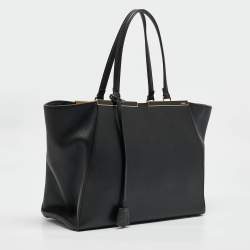 Pre Owned Fendi Black Leather Large 3Jours Tote
