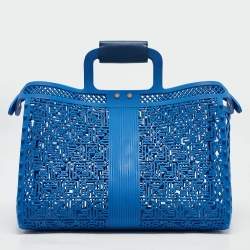 مملوكة مسبقًا Fendi Blue Zucca Rubber Forty8 Basket Tote