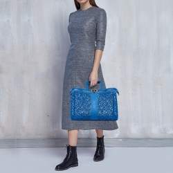 مملوكة مسبقًا Fendi Blue Zucca Rubber Forty8 Basket Tote