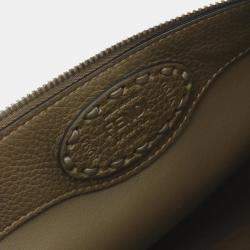 Fendi Khaki Leather By The Way Selleria Large Handbag