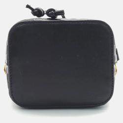 Pre Owned Fendi Black Leather Montresor Mini Bucket Bag