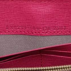 Fendi Pink Leather Elite Zip Around Wallet