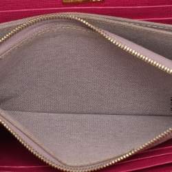 Fendi Pink Leather Elite Zip Around Wallet