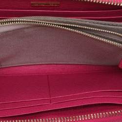 Fendi Pink Leather Elite Zip Around Wallet