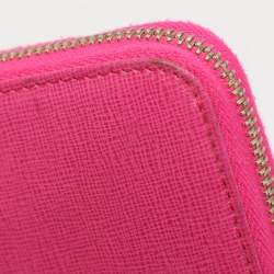 Fendi Pink Leather Elite Zip Around Wallet