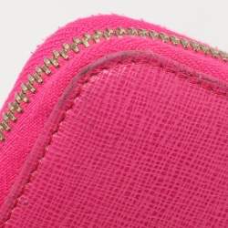 Fendi Pink Leather Elite Zip Around Wallet