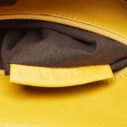Pre Owned Fendi Yellow Leather and Snakeskin To You Convertible Clutch Bag