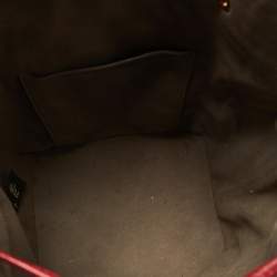 Fendi Brown/Red Zucca Leather Mon Tresor Bucket Bag