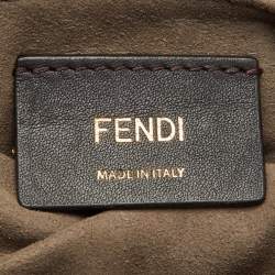 Fendi Brown/Red Zucca Leather Mon Tresor Bucket Bag