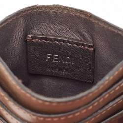 Fendi Tobacco Zucca Leather Card Holder