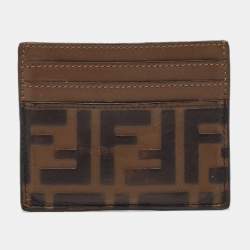 Fendi Tobacco Zucca Leather Card Holder