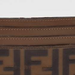 Fendi Tobacco Zucca Leather Card Holder