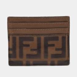 Fendi Tobacco Zucca Leather Card Holder