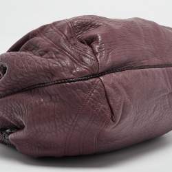 Pre Owned Fendi Purple Pebbled Leather Spy Bag