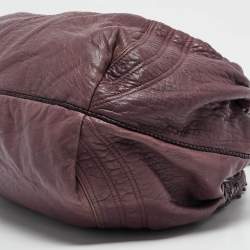 Pre Owned Fendi Purple Pebbled Leather Spy Bag